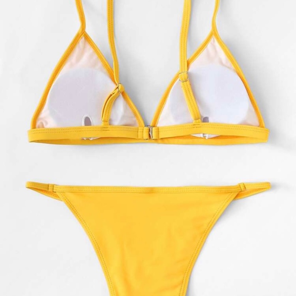 Triangle Top With String Bikini Set - Picture 2 of 2